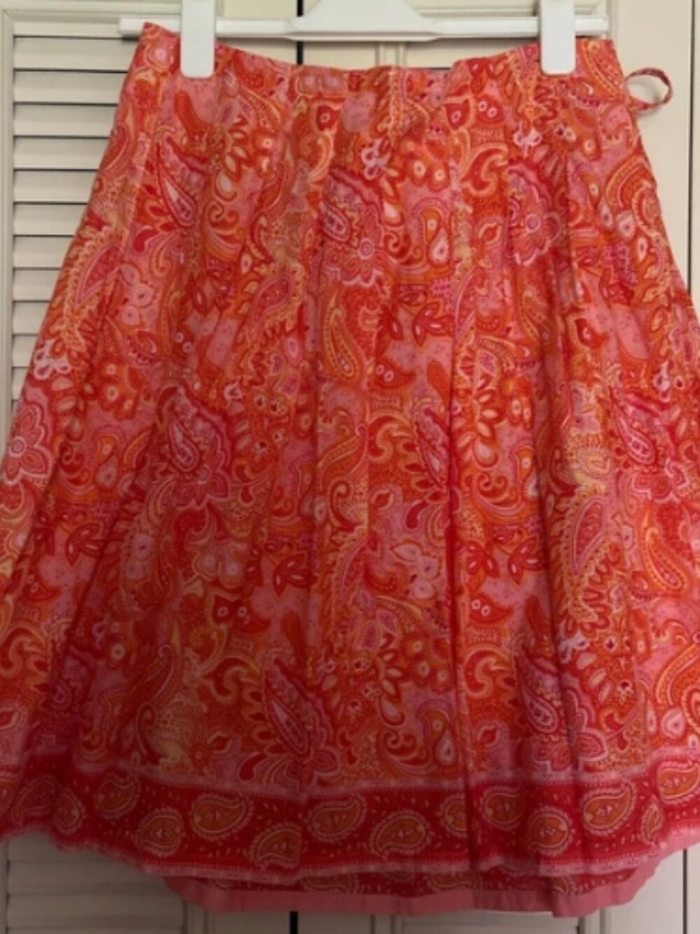 ISAAC MIZRAHI Orange Red Paisley Skirt